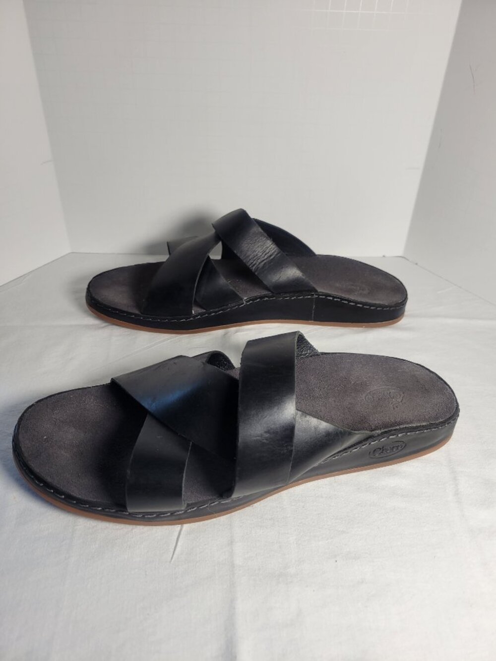 Chaco Wayfarer Black Leather Slide Sandals Women's 11 EU 42 - Picture 7 of 11
